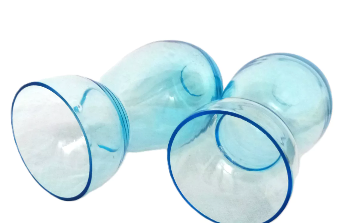 Glass Vase Teal, 4pcs