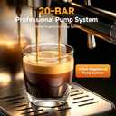 AMZCHEF 20 Bar Home Espresso Coffee Machine | LED Touchscreen, Built-in Milk Frother, Self-Cleaning Function, Makes Latte & Cappuccino, Ideal Coffee Starter Machine