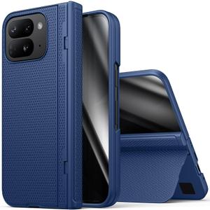 BXYJY for Google Pixel 10 Pro Fold Case, Slim with Stand, Front Privacy Screen Protector, Hinge Protection, Full Body Rugged Hard Cover, Shockproof Protective Phone Case for Pixel 10 Pro Fold, Blue