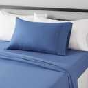 Amazon Basics Lightweight Ultra-Soft Breathable Brushed Microfiber 3-Piece Bed Sheet Set with 14-Inch Deep Pockets, Wrinkle Resistant, Twin XL, Dutch Blue, Solid