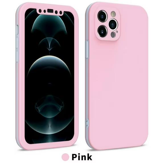 Aesthetic Cases for iPhone 15 Pro Max, Glossy Hybrid 2-Layer Hard Cover, Protective Scratch Resistant Shell, Pink