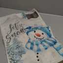 Artoid Mode Xmas Trees Let It Snow Blue Snowman Christmas Table Runner, Seasonal Winter Holiday Kitchen Dining Table Decoration for Home Party Decor 13x72 Inch