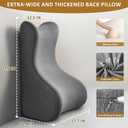 Reading Pillow for Bed,Ergonomic Back Support Pillow for Bed Sitting Up,Memory Foam Reading Pillow for Adult Sleeping, Headboard Back Pillow for Sleep Apne on Bedrest Couch Floor,Grey