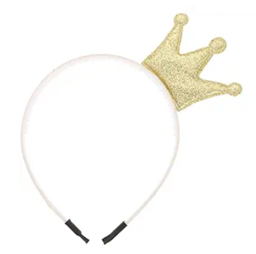Glitter Crown Headband for Boy Girl Decorative Hairbands for Little Girls Adorable Glitter Hair Accessories for Dress-up Parties and Celebrations