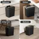 Hanging Trash Can with Lid, Black Bathroom Accessories Set Incluced 3.9 Gallon Small Kitchen Compost Bin, Soap Dispenser with Sponge Holder, Sponges and Trash Bags for Cupboard/Kitchen Bedroom