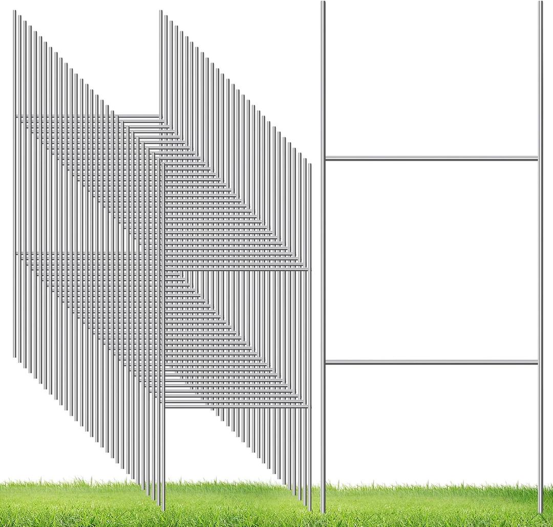 Goaste 30 Pack H Frame Yard Sign Stakes, 16.5" x 7" Metal Wire Stake, Heavy Duty Lawn Sign Stakes for 4mm Corrugated Plastic Signs, Advertising Board, Estate Garage Sale, Guidepost, Halloween Decor