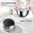 Large Salad Spinner with Storage Lid5.29QT Stainless Steel Spin Dry Salad Greens Fruit Washing Bowl with Strainer Vegetable Cleaner washer Lettuce Spinner with slicer and julienne cutter