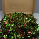 HMASYO 6 FT Pop Up Tinsel Christmas Tree with 100 Colored Timer Lights & Remote, Red Green Collapsible Artificial Pencil Tree Xmas Decoration for Home, Office, Party, USB Powered, Easy Assembly