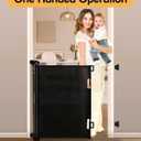 Retractable Baby Gate for Stairs & Doorways, 55" Wide x 33.6" Tall Easy Installation Mesh Dog Gate for Indoor & Outdoor Use,Pet and Dog Safety Gate for Hallways(Black)