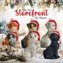 2 x Yuletide Designs Cat Figurine Christmas Ornaments (Gray Tabby)