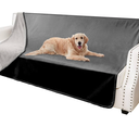 Waterproof Dog Blankets, Washable Pee Proof Pet Blanket for Couch, Soft Reversible Puppy Throw Furniture Protector Cover for Bed Sofa-68"x82",Black+Lightgrey