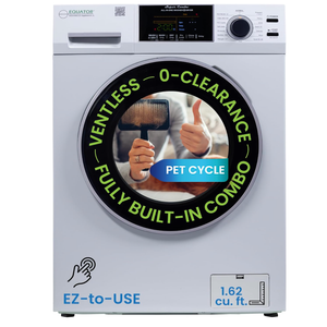 Equator All-in-one Washer Dryer Ventless FULLY BUILTIN 0-CLEARANCE 1.62cf/15lbs 110V 1400RPM