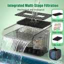 Pond Waterfall Spillway Kit, Pond Waterfall Filter with 980GPH Quiet Pond Pump & Filter Cage, 13 Ft Corrugated Tubing, Filter Media for Outdoor Ponds up to 3,000 Gallons