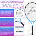 AMA SPORT Kids Tennis Racket for Junior Toddlers Starter Kit for Girl Pink and Boy Yellow with 420D Nylon Shoulder Strap Bag, Graffiti Blue 19", Graffiti Blue