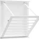 Danya B. Folding Wall Mounted Drying Rack - White, 21.25"D x 25.5"W x 2"H, 
Made of wood and MDF in White finish
Space-saving design utilizes a wall mounted folding drying rack