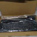 Wireless Keyboard and Mouse Combo, Full-Sized 2.4GHz Wireless Keyboard with Comfortable Palm Rest and Optical Wireless Mouse for Windows, Mac OS PC/Desktops/Computer/Laptops (Black) (Black)