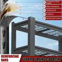 72" H Heavy Duty Garage Shelving, Metal Storage Shelves, 5 Tier Adjustable Storage Shelves, Industrial Utility Rack for Warehouse, Basement, Workshop, Kitchen, 16" D×35" W×72" H, Black