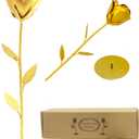 50th Anniversary Gold Gifts Golden Rose Romantic Gifts for Women Gold Table Decor Sweetheart Table Decorations Wedding Regalos para Mujer Gift for Girlfriend Wife Christmas Valentine's Day