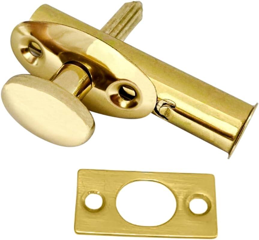 QCAA Solid Brass Mortise Door Bolt, Polish Brass, 1 Pack, Made in Taiwan
