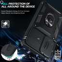 LeYi for Samsung Galaxy S25-FE Case: Samsung S25FE Case with 2 PCS Screen Protector, Slide Camera Cover & Magnetic Stand, Military-Grade Active Outdoor Daily Protection Funda Samsung S 25 FE, Black