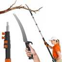 AgiiMan 18FT Reach Pole Saws for Tree Trimming, Pole Saw with 3-12FT Telescoping Extension Pole, Pruning Saw with 19" 3X Detachable Saw, Non-Slip Handle, Tree Trimmer for Garden Palms Shrubs