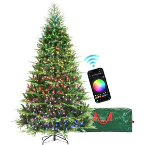 HOLLO STAR 6 ft Prelit Christmas Tree with 450 LED Lights, App Control, Aspen Artificial Christmas Tree, Multi-Color RGBW Lights, 1632 PE & PVC Branch Tips, Xmas Tree, for Home, Party