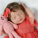 SCOM Reborn Baby Dolls Girl 20 Inch, Realistic Newborn, Sleeping Baby Dolls Girl, with Weighted Soft Cloth Body, Poseable Vinyl Limbs, with Feeding Toy Accessories, Dolls Gift for Kids 3+