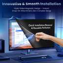 Magnetic 27 Inch Monitor Privacy Screen Filter for Frameless Computer 16:9 Aspect Ratio, Reversible Eye Protection Anti Blue Light Glare Shield, Removable Anti Spy Blackout Desktop Protector