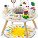 Little Acorn, 4-in-1 Baby Activity Center | Montessori-Inspired Design | 8 Interactive Toys | Tummy Time, Exersaucer & Toddler Table | Shower Gift | Essential (Sun)