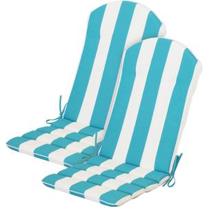 Goodgoods 20x50 Adirondack Chair Cushions 2-Pack, 30D Foam, Blue Stripes