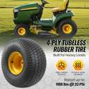 AR-PRO 20x10.00-8 Tubeless Lawn Mower Tire and Wheel Assembly (2-Pack), 4-Ply Rear Tire with Steel Rim, 3/4" Bore & 3/16" Keyway, 3.5" Offset Hub, S-Turf Tread, Riding Lawn Mower & Garden Tractor