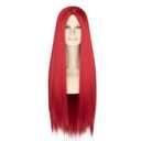 Miss U Hair Long Straight Dark Red Wig Women Center Part Cosplay Halloween Wig