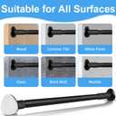 Tension Curtain Rod 51-126 Inch, Long Curtain Rod No Drilling for Window or Bathroom, Outdoor Curtain Rods for Patio Tension Rods, Easy to Install, Never Rust, Rod Diameter 1.26 Inches - Black