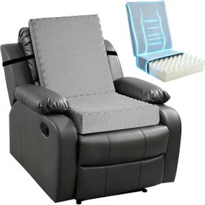 Recliner Cushions for Elderly with Back Support 20x20x5 in, Grey | Egg Crate Foam Non-Slip Chair Cushion for Seniors Reduces Muscle Fatigue and Provides Air Flow