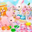 Tagitary Easter Plush Bunny Toys for Kids - Interactive Electronic Rabbit with Sounds, Wiggling Ears, Hopping Motion, Leash - Perfect for Easter, Christmas, or Birthday Gifts