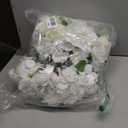 NUPTIO Flower Ball Arrangement Bouquet - 2 Pcs 15.7 inch Diameter White Fake Flowers Roses Balls for Centerpieces Tables - Artificial Rose Arrangements for Wedding Centerpiece Table Decorations