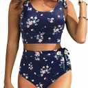 Two Piece High Waisted Swimsuits - Women Tummy Control Bikini Modest Bathing Suit 2PC 2025 (Large)