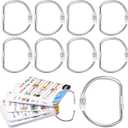 8 Pcs Loose Leaf Binder Book Rings D-Shaped Binder Rings Large Nickel Plated Steel Book Keychain Key Washi Tape Organizer for Home Office Cards Receipts Photos Files DIY Craft Supplie (2 Inch)
