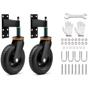 Gate Wheel, Heavy Duty Fence Gate Wheel, Made of Fine Iron SolidRubber, Maximum Weight Capacity -2 Pack