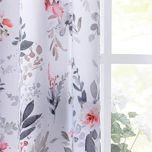 MYSKY HOME Floral Blackout Curtains for Kitchen Room Darkening Thermal Insulated Panels 54 Inch Long Light Blocking Grommet Rustic Curtains for Dormer Window, 2 Panels, Red