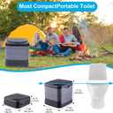 Portable Toilet for Camping, 17.1"H Heavy Duty Foldable Porta Potty for Adults, Capacity 660LBS Luggable Loo for Outdoor Travel Camp Car-Grey