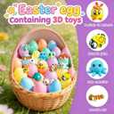 24 Pack Prefilled Easter Eggs with 3D Printed Animal Toys Ready to Use Basket Stuffers, Egg Hunt Fillers, Party Favors & Easter Gifts for Kids. Non-Candy Classroom Prizes for Toddlers, Boys & Girls.