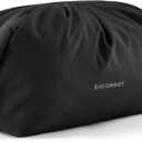 BAGSMART Makeup Bag Travel Makeup Bag, Cute Make Up Bag, Large Capacity Cosmetic Bags for Women, Wide-open Makeup Pouch Travel Essentials Toiletries Accessories Brushes (Black)