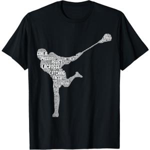 Lacrosse Player Youth Kids Boys Men T-Shirt Small
