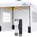 10X10 Pop Up Canopy Tent with 3 Sidewalls,Easy Up Canopy,Commercial Instant Shelter,Heavy Duty One Person Set Up Event Tent,White