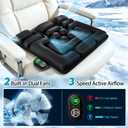 Inflatable Travel Seat Cushion for Airplane with Dual Fans,Ergonomic Design | 3-Speed Ventilated Travel Cushion Airplane Seat, Portable Airplane Seat Cushion for Long Flights, Office, Wheelchair