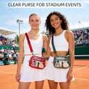 MAXTOP Clear Crossbody Bag for Stadium Events - Clear Fanny Packs for Women Transparent TPU Crossbody Purse with Adjustable Strap for Sports Concerts Game Day Black