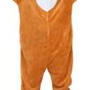 Halloween Christmas Unisex Kids Flannel Cosplay Onesie Costume Outfit Suit for Girls and Boys (6 Years, Brown Reindeer)