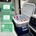 Megiu Car Refrigerator Portable Car Fridge 12V Refrigerator 23 Quart (22 Liter) Freezer Compressor Cooler 12V/24V DC 110240 V AC for Outdoor Camping Travel Home Use -18~+15 (Blue)