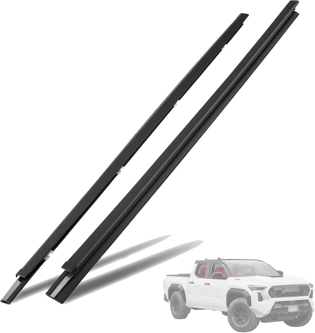 2PCS Front Door Weatherstrip Window Moulding Trim Seal Belt Kit